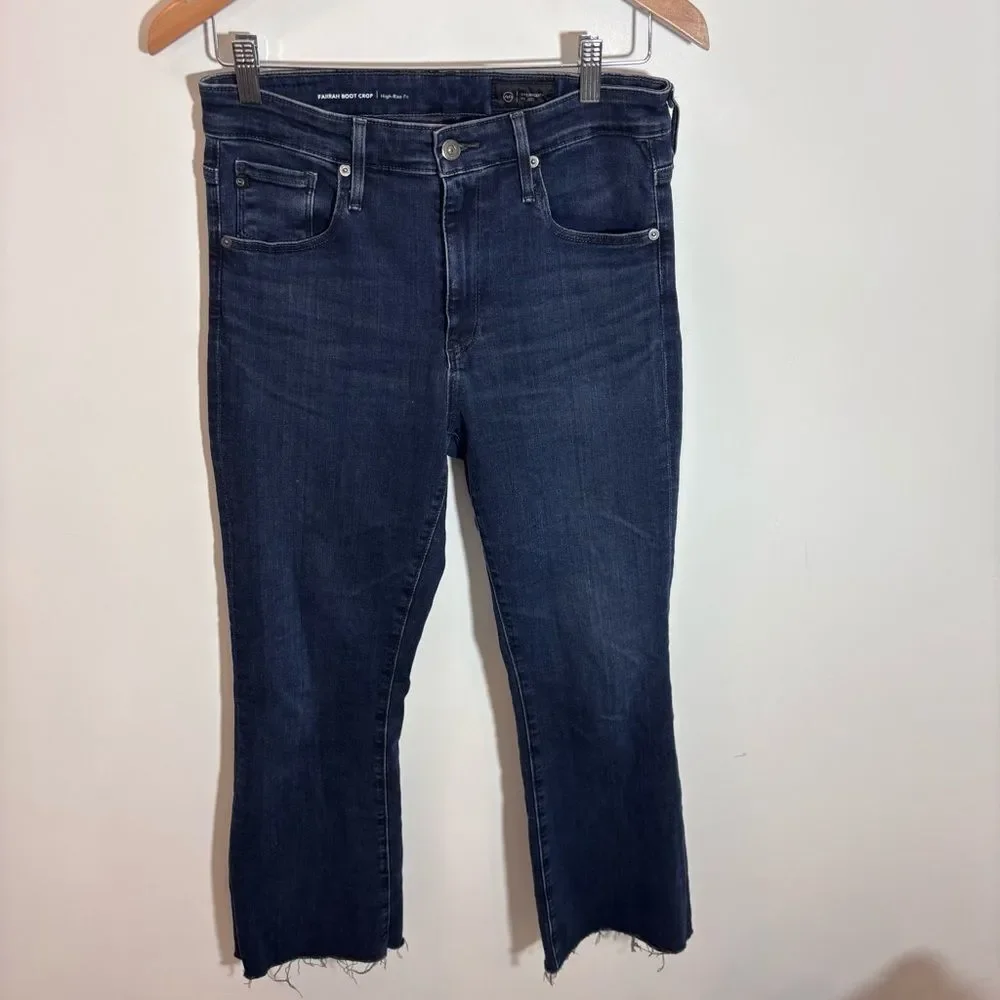 AG Farrah Raw Hem Boot Crop Jeans Size 29 High Rise 27” inseam - Picture 3 of 13